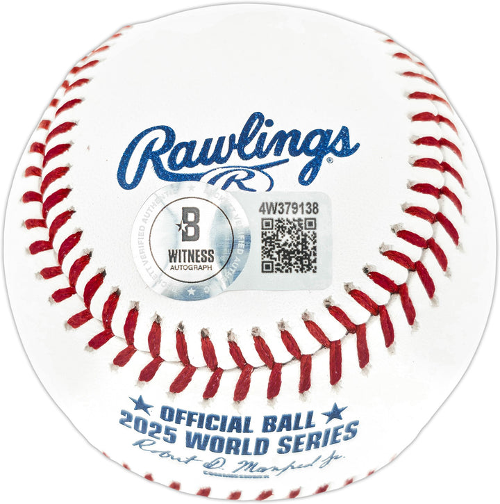 Blake Snell Signed Official 2025 WS Logo Baseball Dodgers Beckett Witness