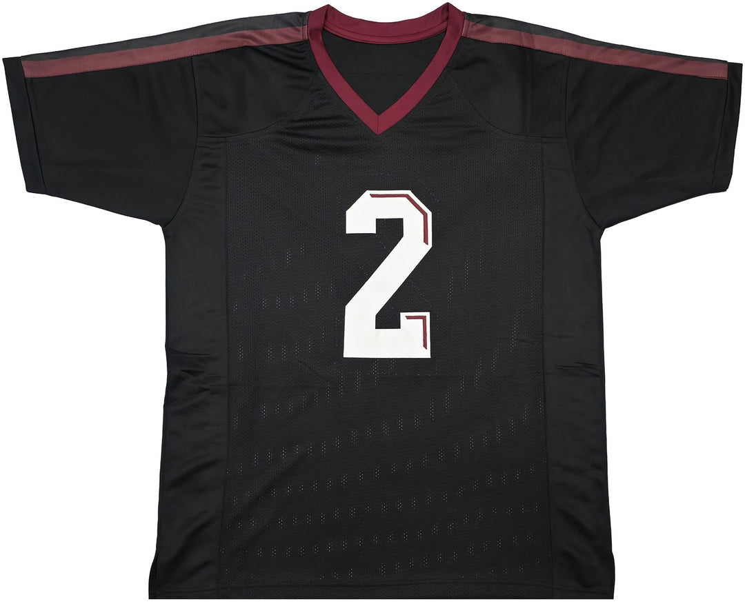 A & M Aggies Johnny Manziel Signed Black Jersey Beckett Wit Beckett Witness