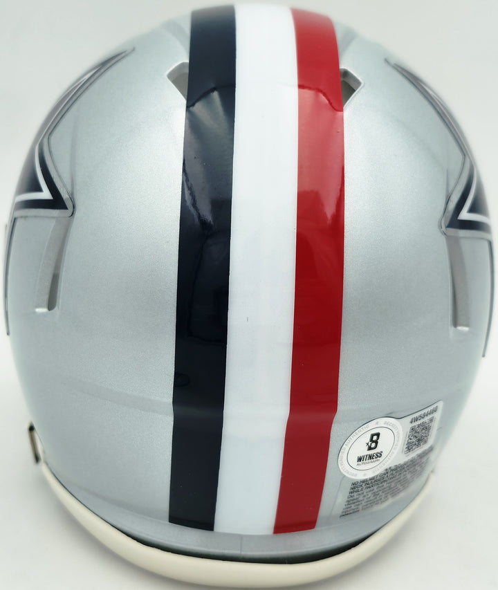 Drew Pearson Auto Cowboys Silver 1976 Throwback Speed Mini Helmet HOF 21 Beckett