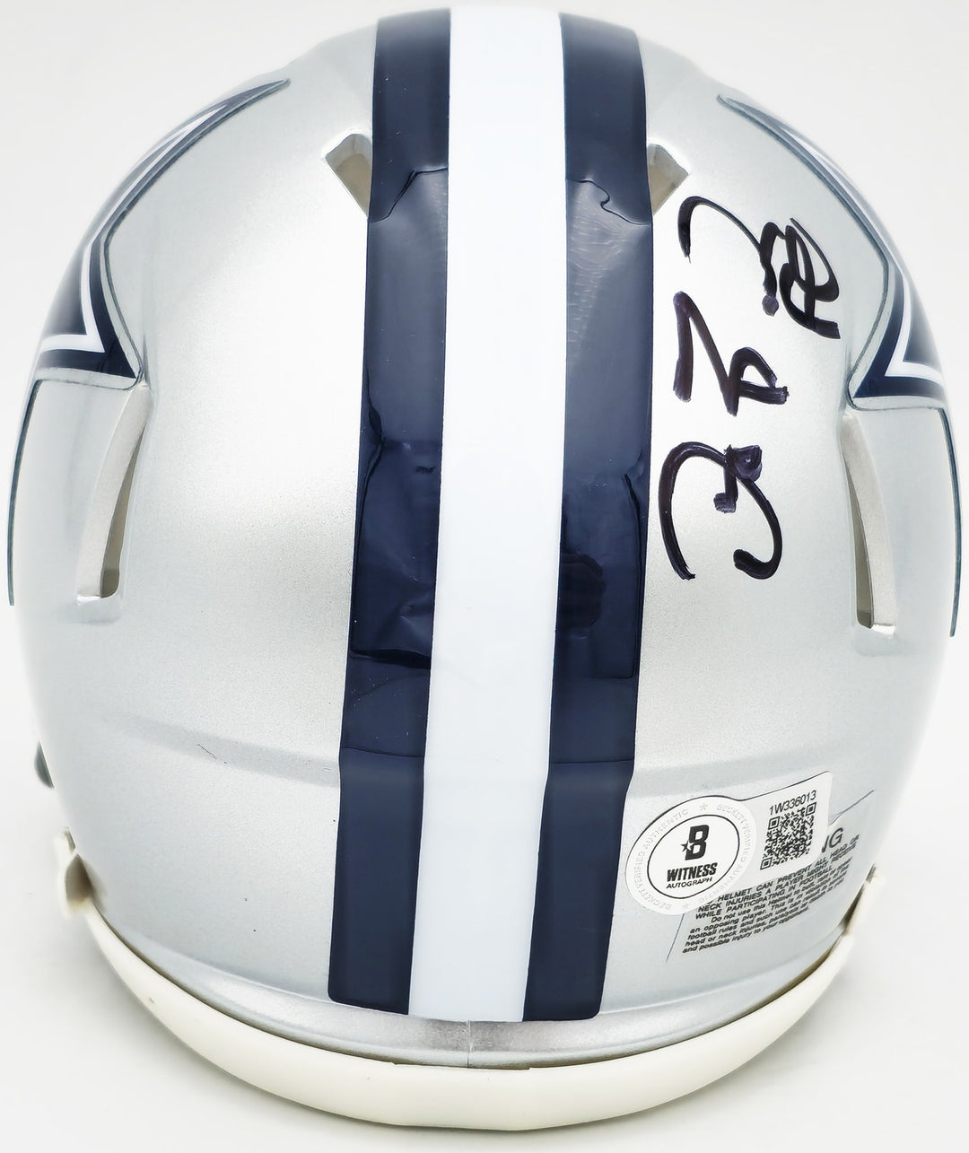Dez Bryant Signed Dallas Cowboys Silver Speed Mini Helmet Beckett Witness