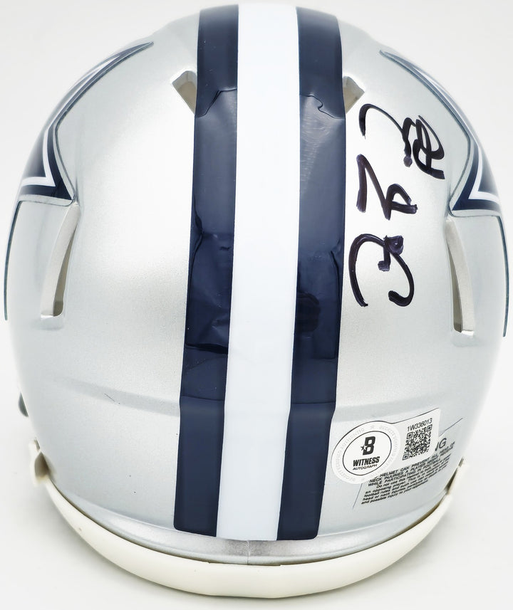 Dez Bryant Signed Dallas Cowboys Silver Speed Mini Helmet Beckett Witness