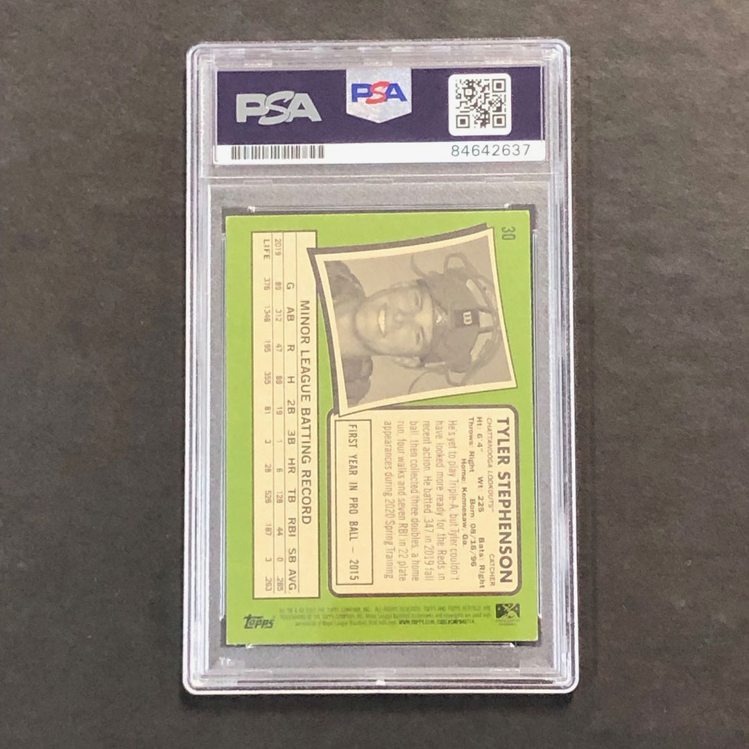 2020 Topps Heritage Lookouts #30 Tyler Stephenson Signed Card AUTO PSA Slabbed B