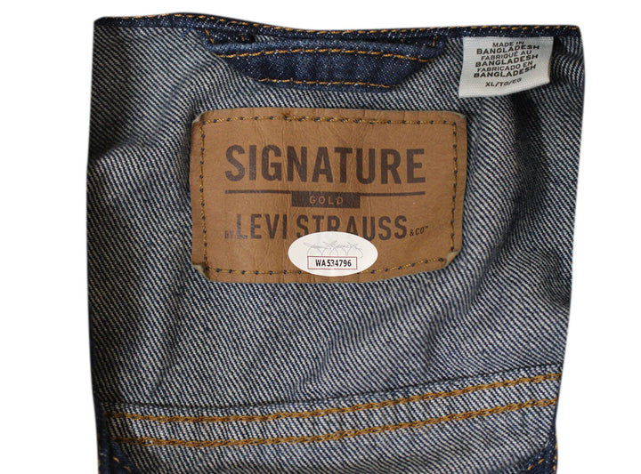 Chuck Norris Autographed/Signed Texas Ranger Levi Size XL Blue Jacket JSA 39584