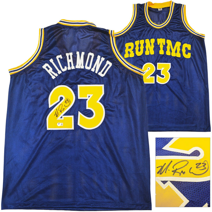 Golden State Warriors Mitch Richmond Autographed Signed Blue Jersey Beckett Wit