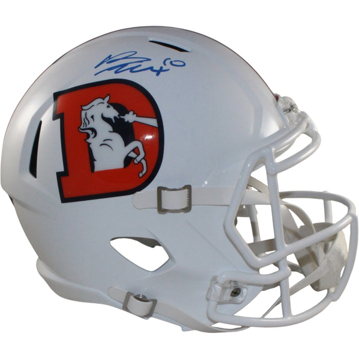 Bo Nix Autographed Denver Broncos F/S 2023 ALT Helmet Beckett Witness 57290