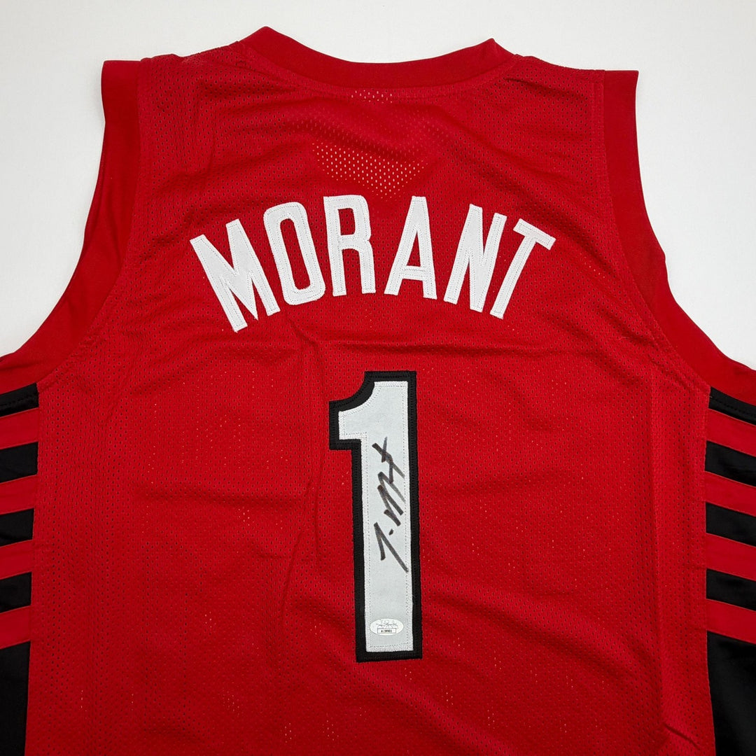 Autographed/Signed Ja Morant Portland Red Basketball Jersey JSA COA