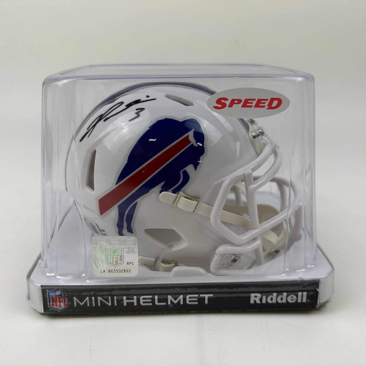 Autographed/Signed Damar Hamlin Buffalo Bills Mini Helmet Beckett BAS COA