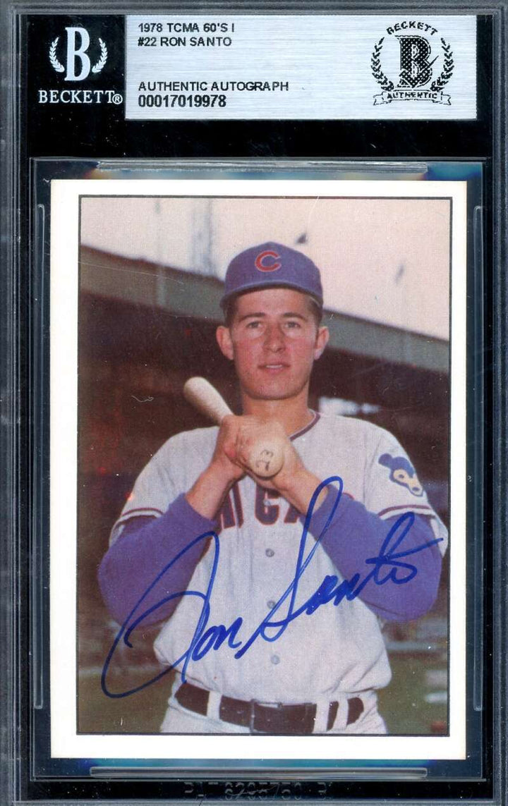 Ron Santo Beckett BAS Signed 1978 TCMA The 60s Autograph