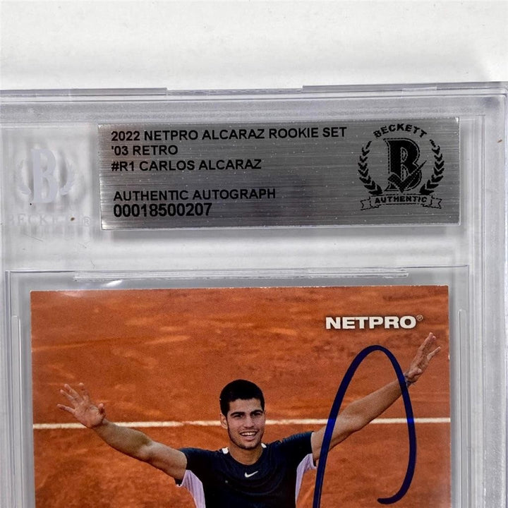 2022 Netpro Carlos Alcaraz Rookie Set Retro #R1 signed rc card auto Beckett BAS