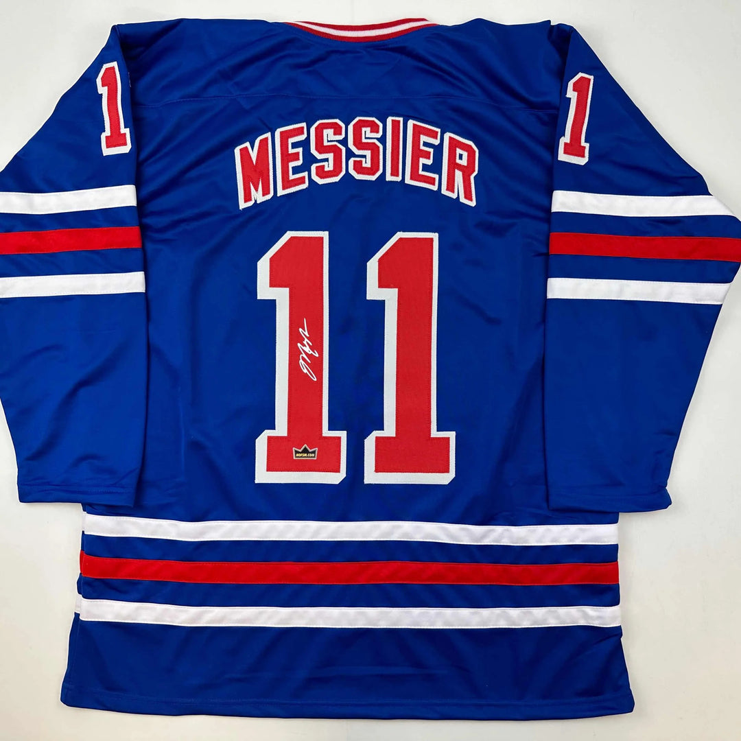 Facsimile Autographed Mark Messier New York Blue Reprint Auto Jersey Men's XL