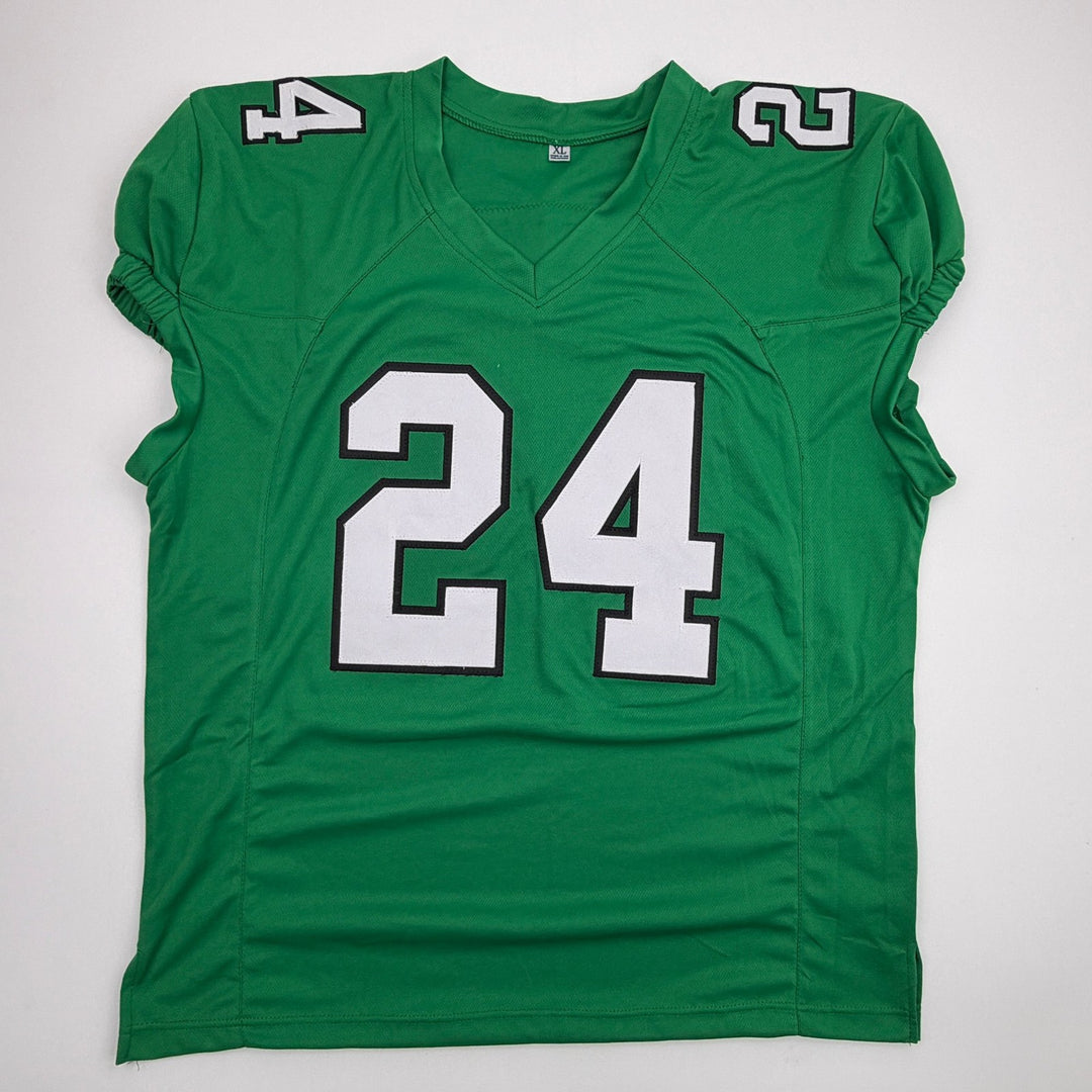 Autographed/Signed Andrew Mukuba Philadelphia Kelly Green Pro Cut Jersey JSA COA