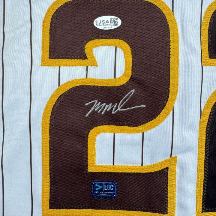 Framed Autographed/Signed Mason Miller 35x39 San Diego Pin Jersey JSA COA