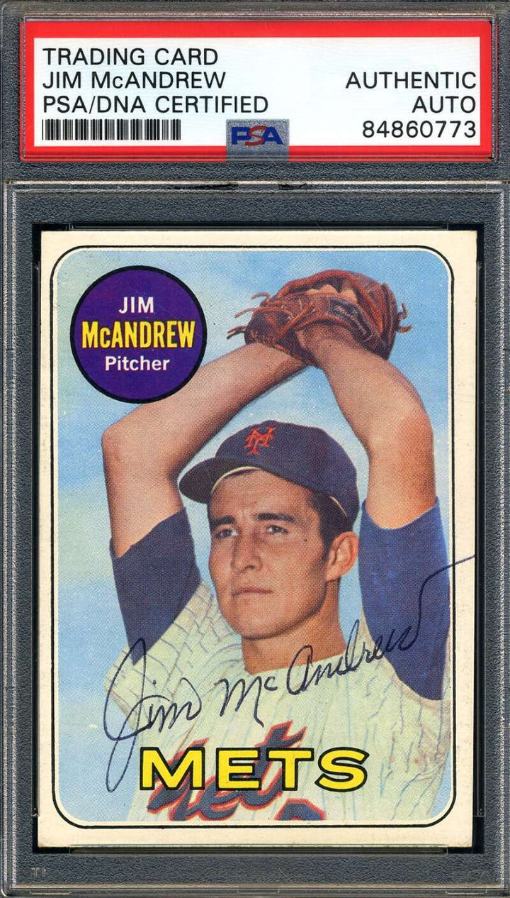Jim McAndrew PSA DNA Coa Signed 1969 Topps Autograph
