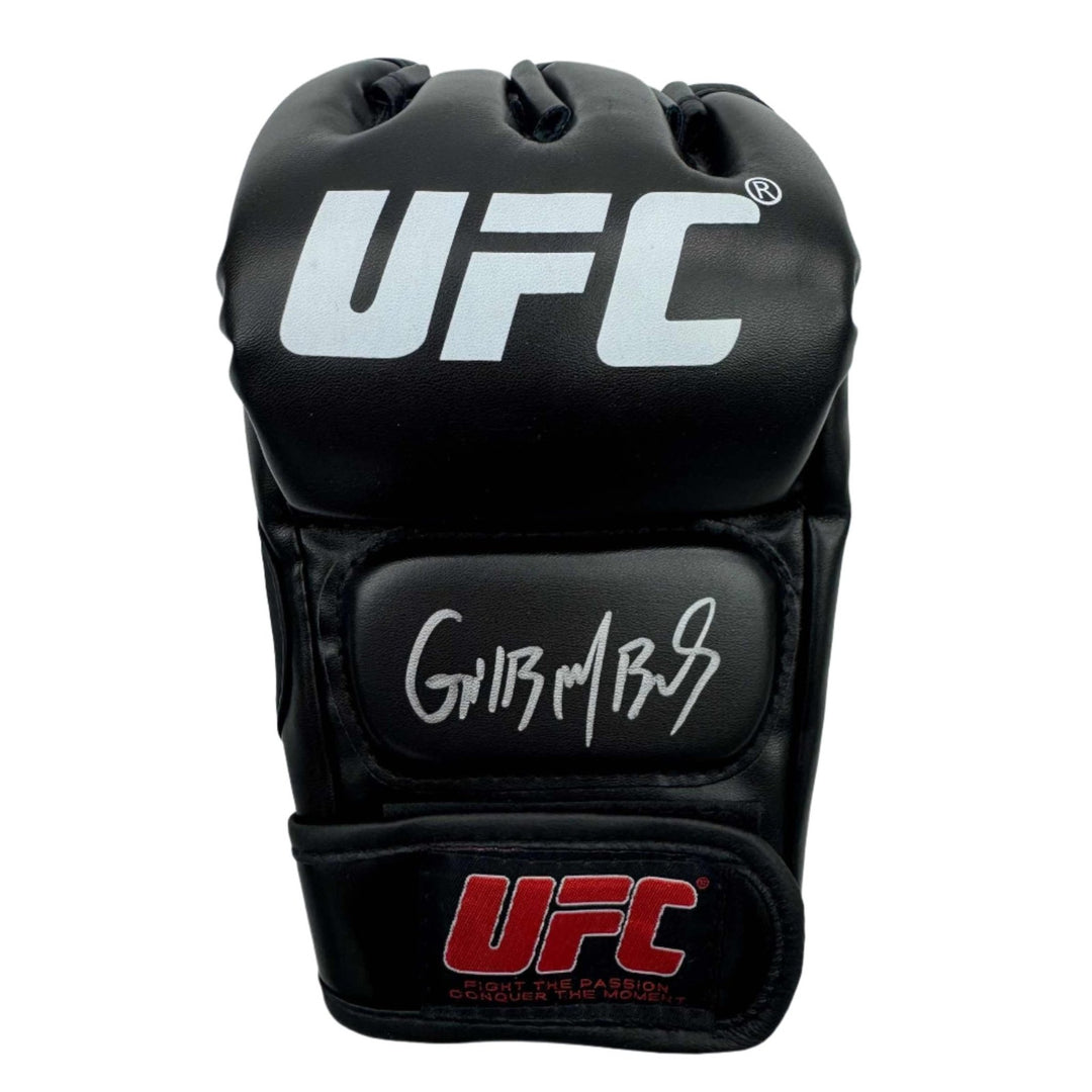 Autographed/Signed Gilbert Burns UFC MMA Black Fighting Glove Beckett COA