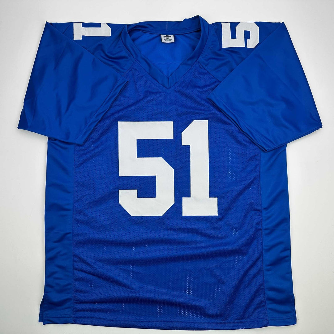 Autographed/Signed Abdul Carter New York Blue Jersey Beckett BAS COA