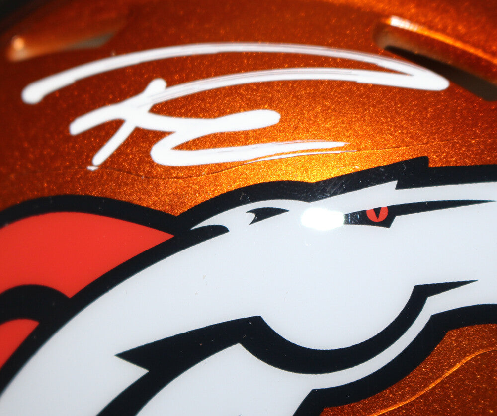 Russell Wilson Autographed Denver Broncos Flash Mini Helmet FAN 36562