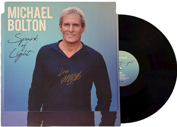 Michael Bolton signed 2023 Spark Light 11.75x11.75 Art Card/Album/LP/Record- COA