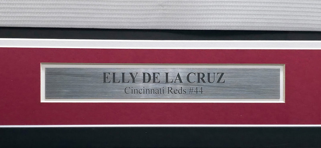 Elly De La Cruz Signed Framed Reds White Nike Jersey Beckett BAS