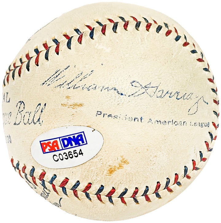 Harry Geisel Signed AL Harridge Baseball MLB Umpire Vintage 1932 Signature