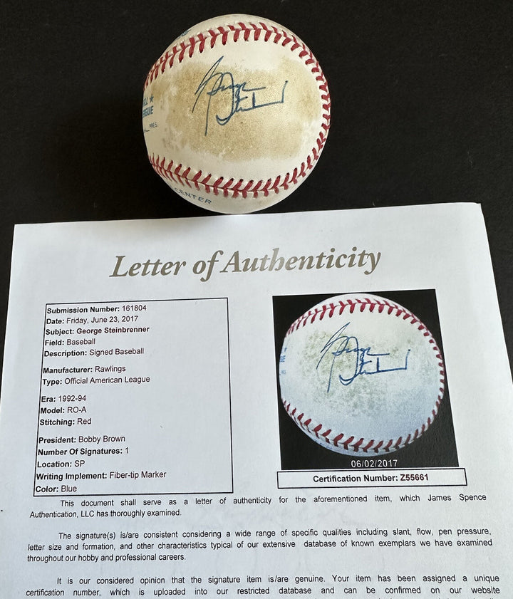George Steinbrenner Ny Yankees SIGNED Official AL Baseball Bold Auto Jsa