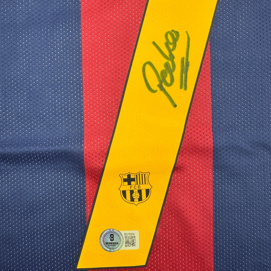 Autographed/Signed Pedro Rodriguez FC Barcelona Soccer Jersey Beckett COA