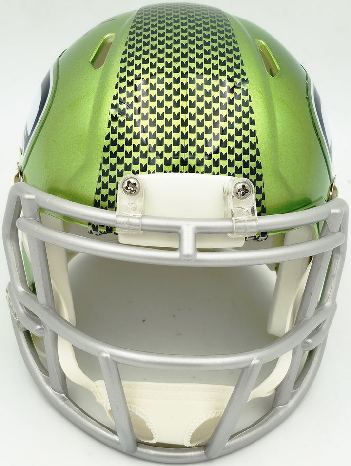 Grey Zabel Signed Seattle Seahawks Flash Green Speed Mini Helmet MCS Holo