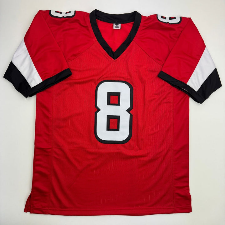 Autographed/Signed Matt Schaub Atlanta Red Football Jersey JSA COA