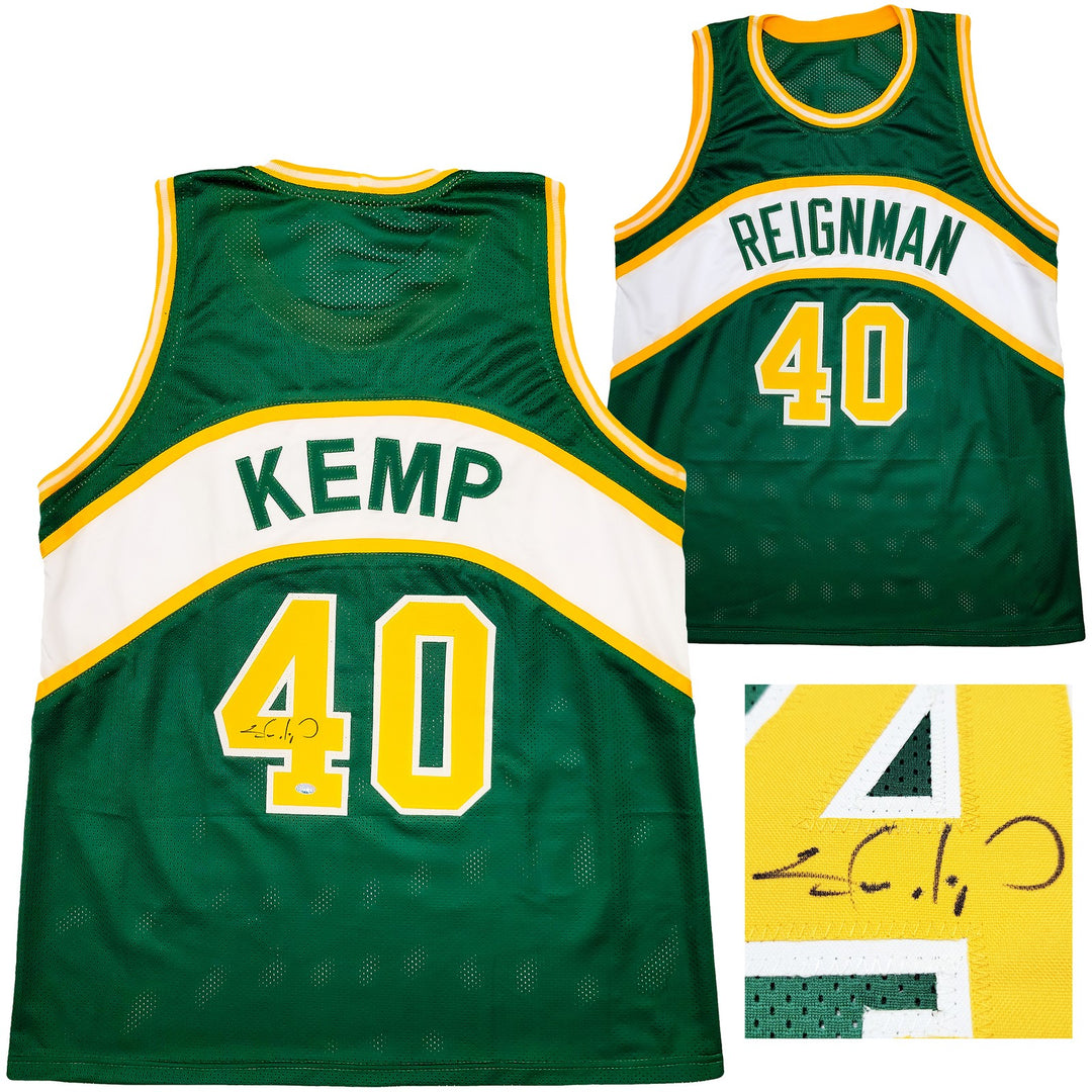 Seattle Supersonics Shawn Kemp Autographed Signed Green Jersey MCS Holo