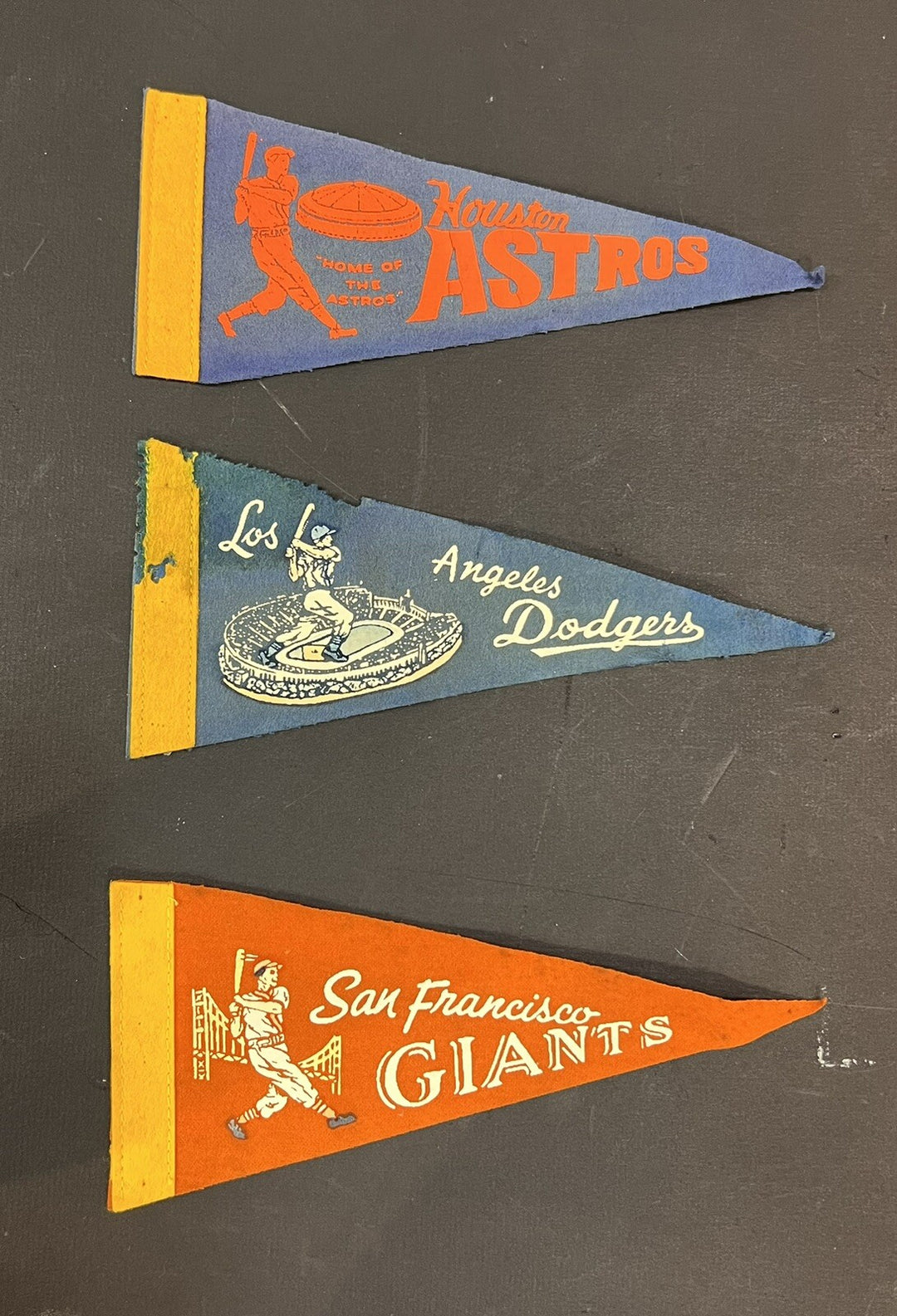 Official 1965 MLB Baseball 10 Mini Pennant Set NL Mets Cubs Braves Vintage MINT