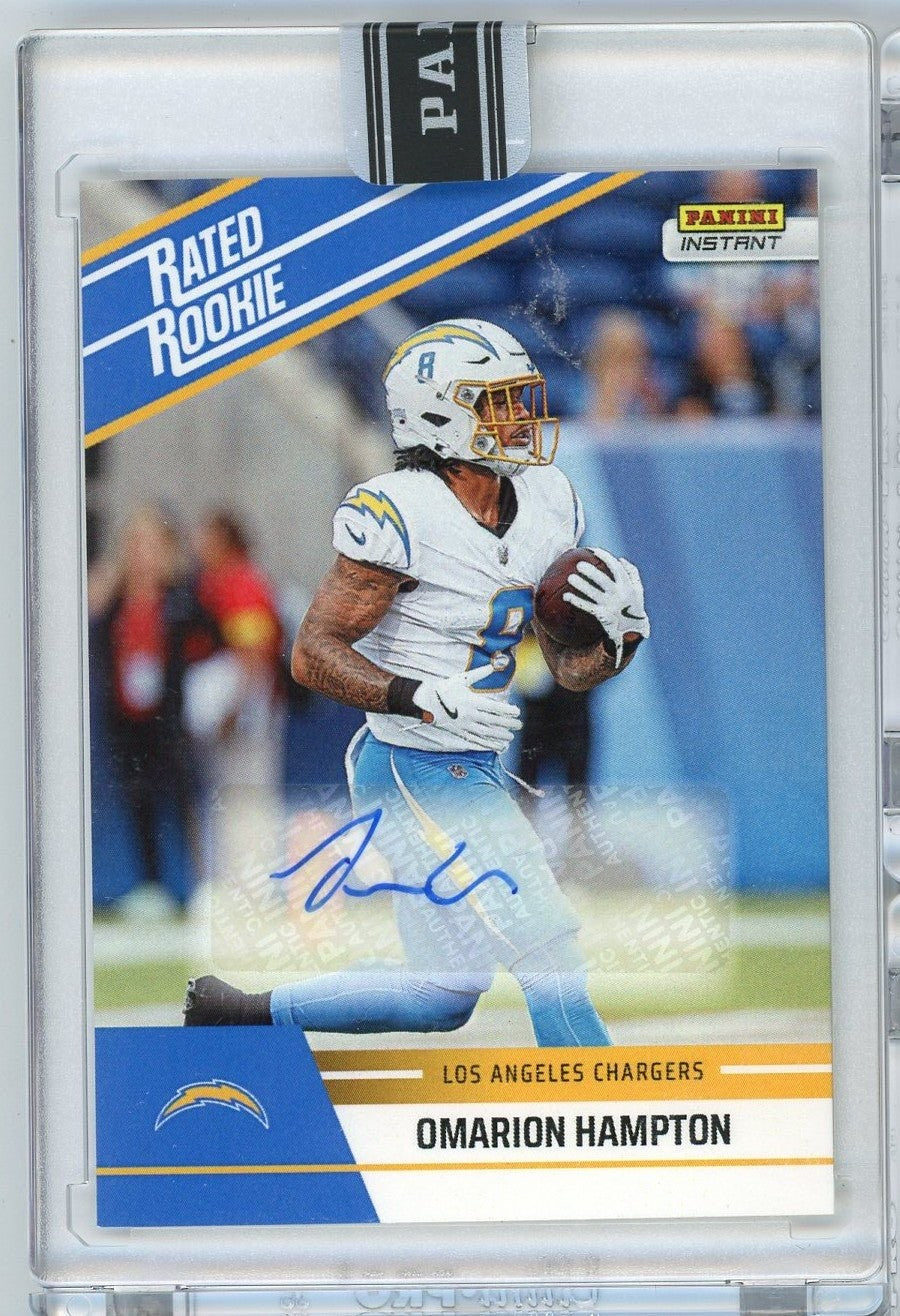 2025 Panini Instant NFL Omarion Hampton 16 Rated Retro Rookie Auto /99 Card