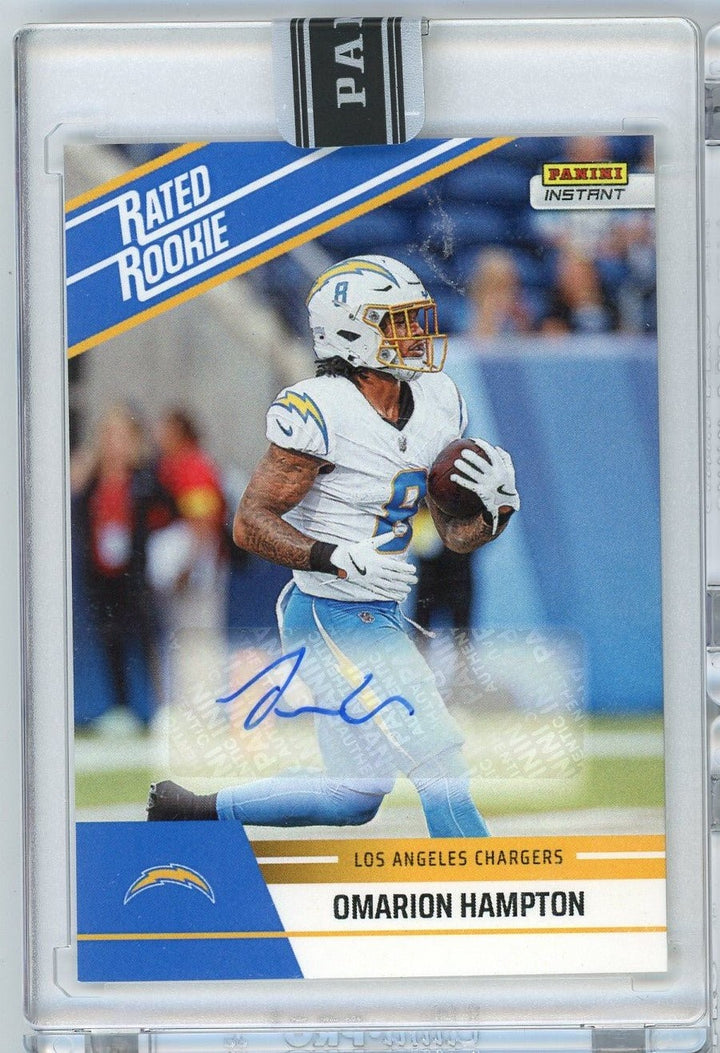 2025 Panini Instant NFL Omarion Hampton 16 Rated Retro Rookie Auto /99 Card