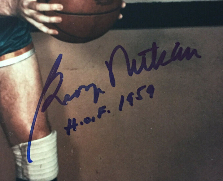 George Mikan Lakers signed 8x10 photo INS HOF 1959 Mint Autograph JSA COA