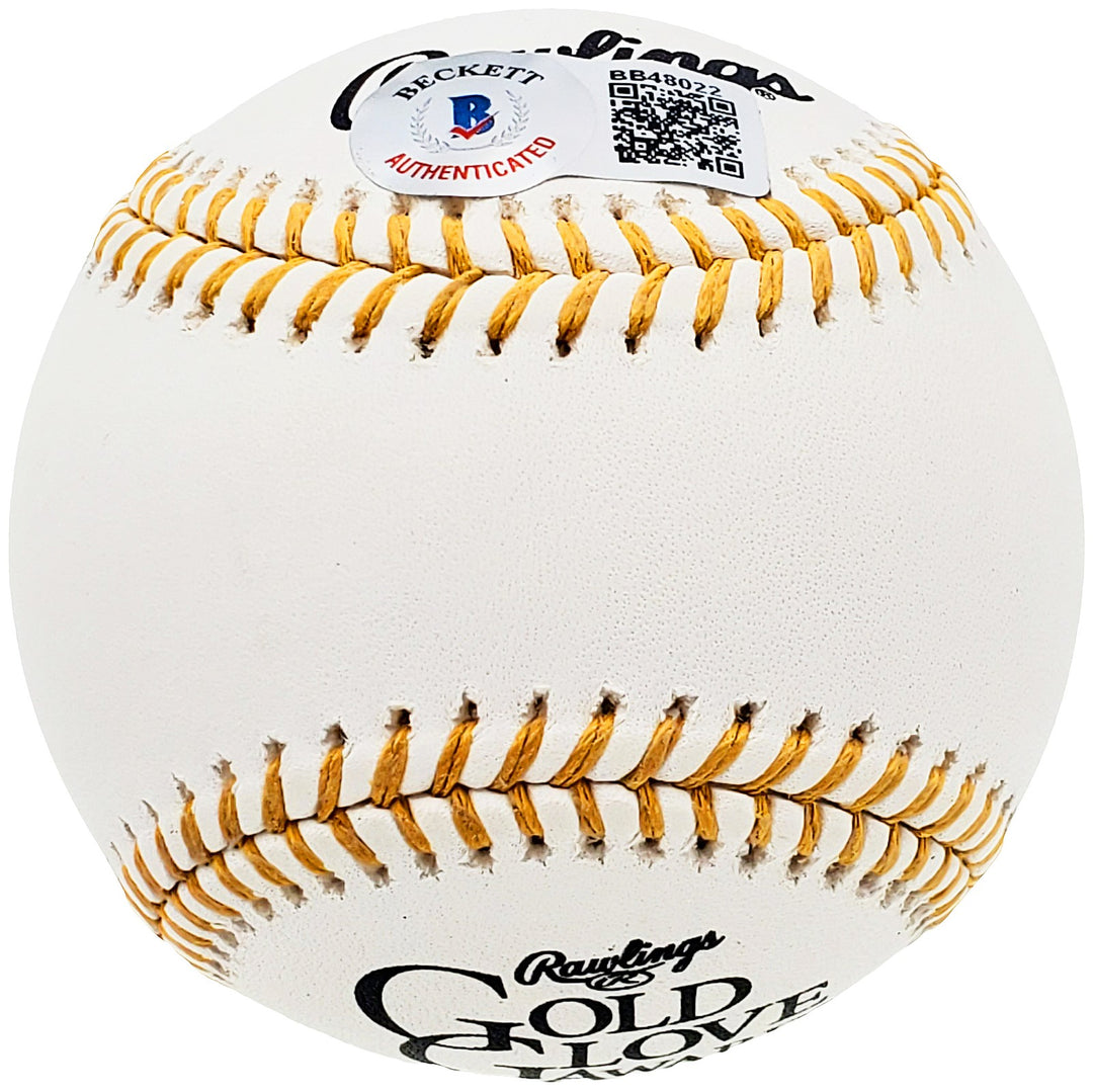Ron Guidry Signed Official Gold Glove Baseball Yankees "5X Gold Glove" Beckett