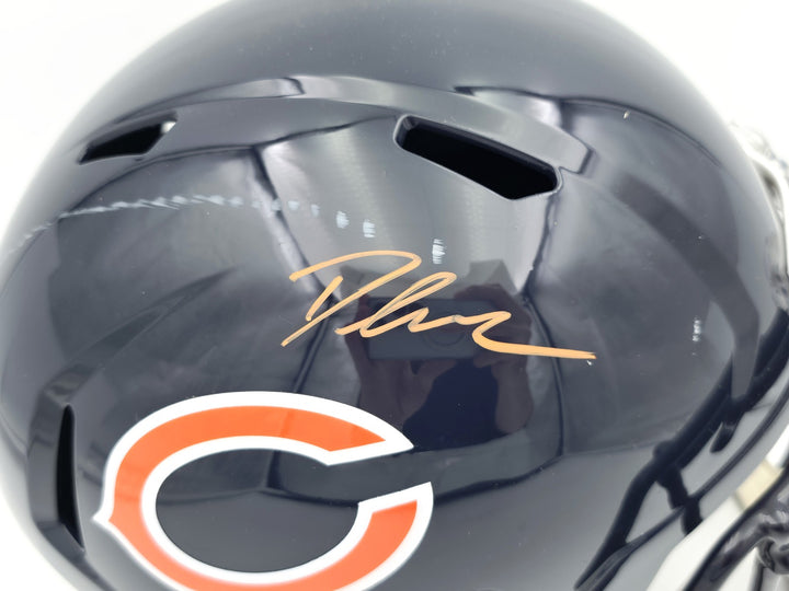 DJ Moore Auto Bears Blue Full Size Speed Replica Helmet (Mark) Beckett Witness