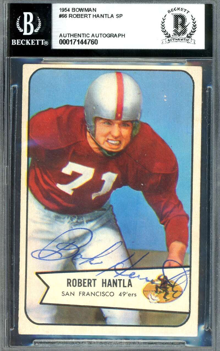 Robert Hantila Beckett BAS Signed 1954 Bowman Autograph