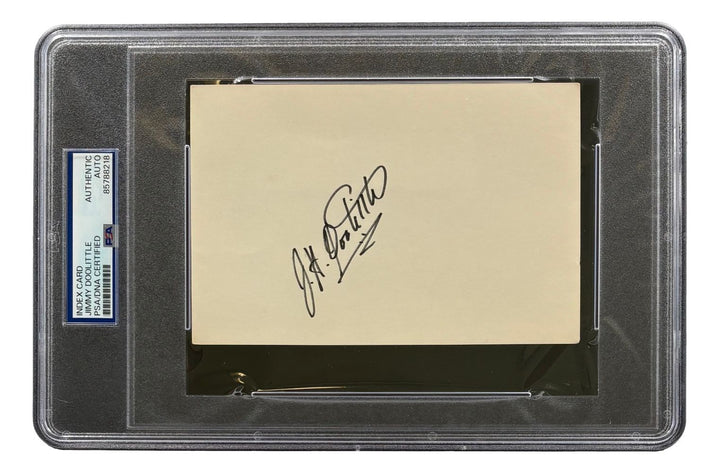 Jimmy Doolittle WWII Medal Of Honor Signed 4x6 Index Card PSA/DNA