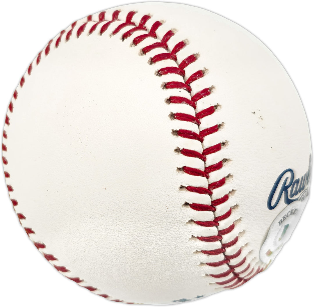 Michael Brantley Signed 2022 WS Logo Baseball Astros 2022 WS Champs Beckett Wit