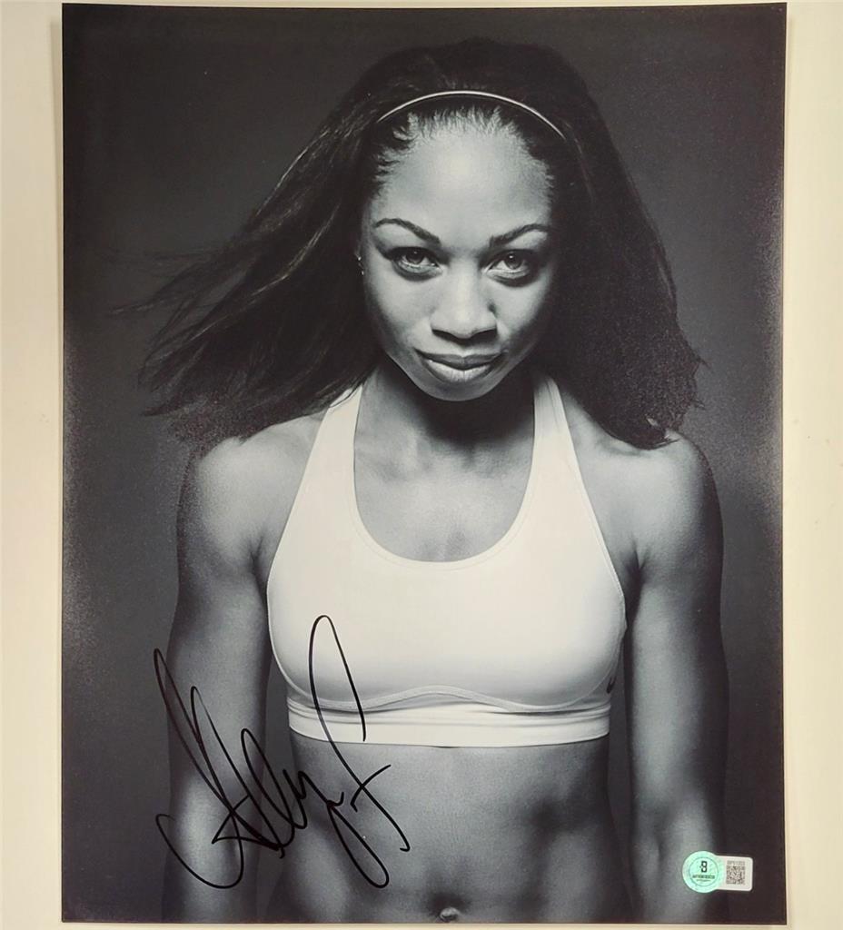 Allyson Felix signed 11x14 Photo USA Olympics Track autograph ~ Beckett BAS