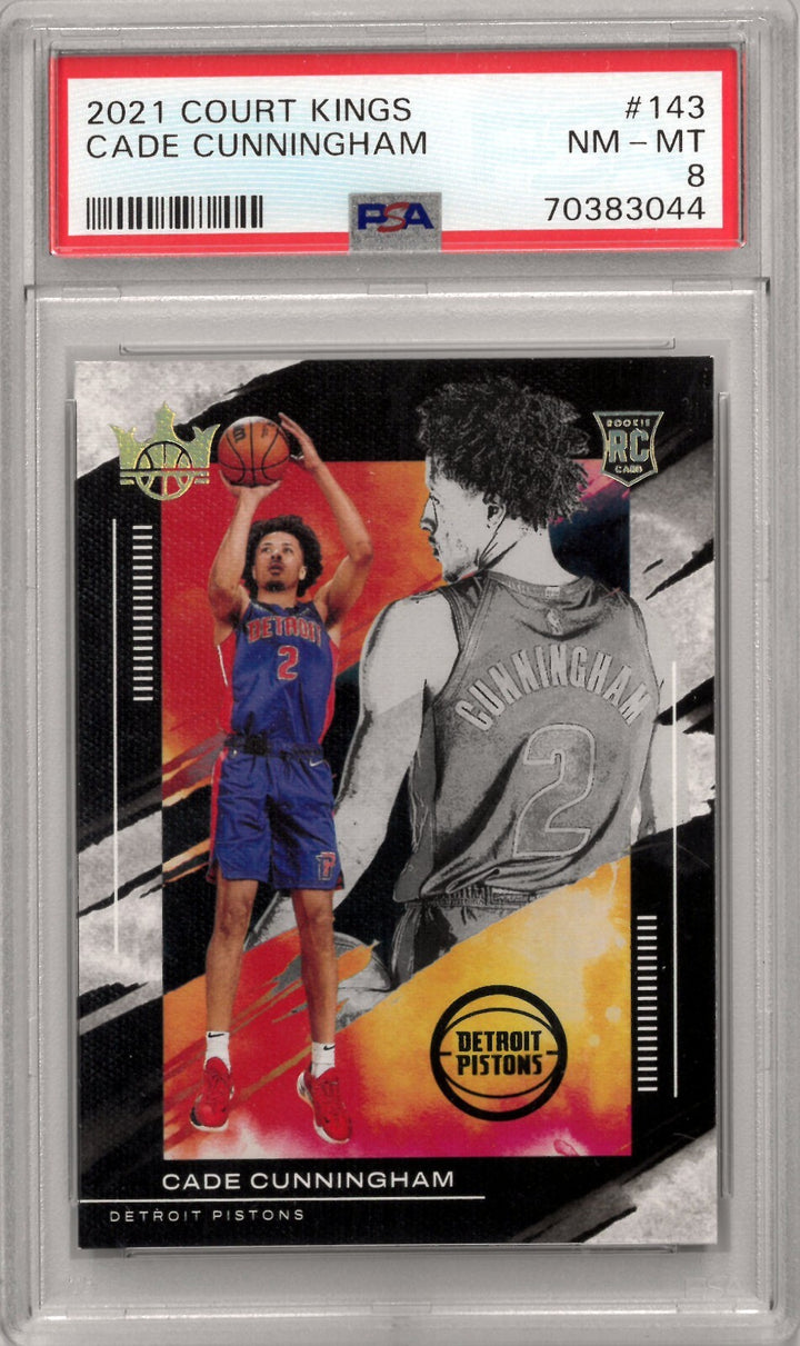Cade Cunningham 2021-22 Panini Court Kings Rookie Card #143 - PSA Graded 8 NM-MT