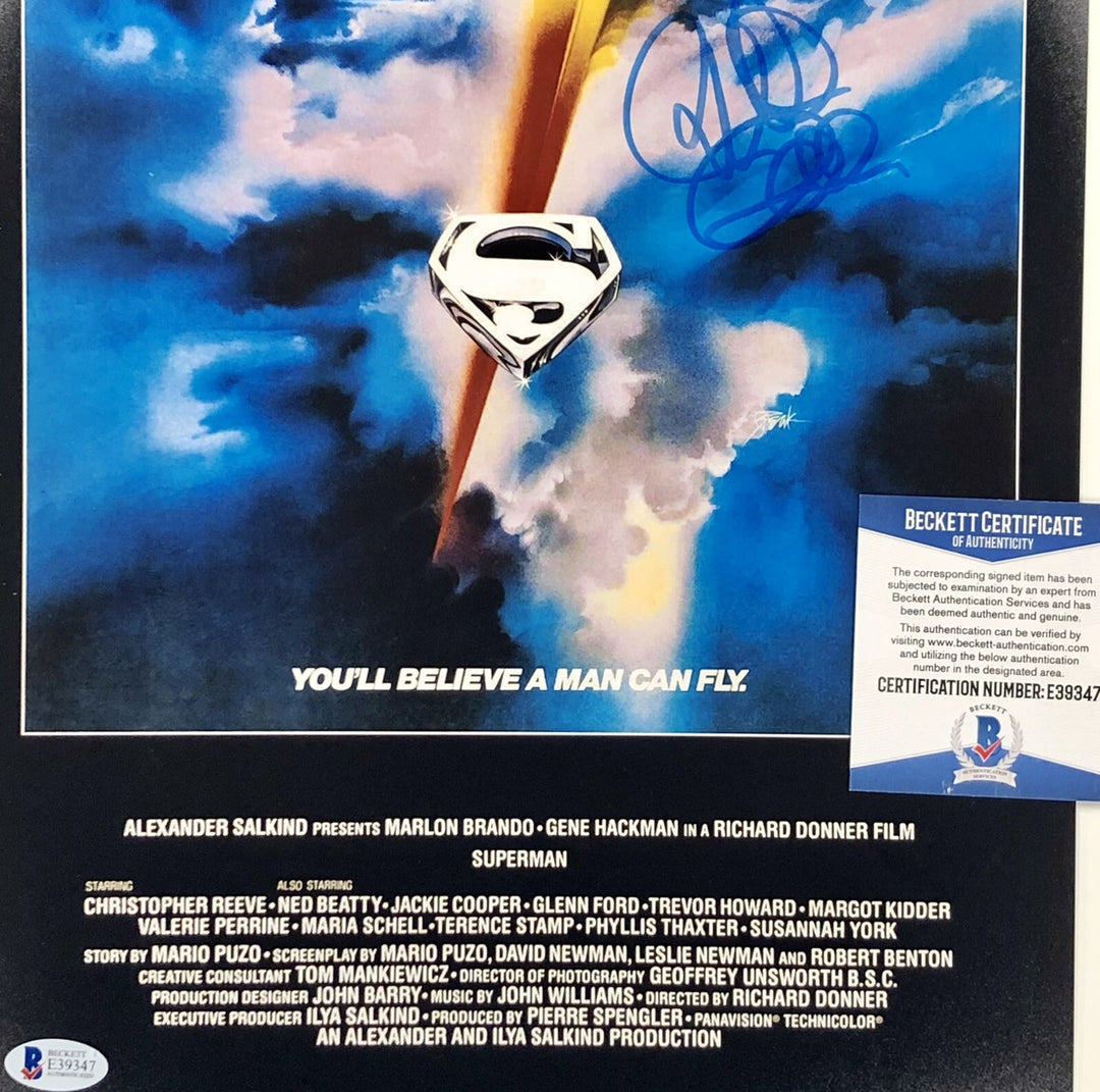 director Richard Donner signed Superman movie poster 11x17 Photo BAS COA Beckett
