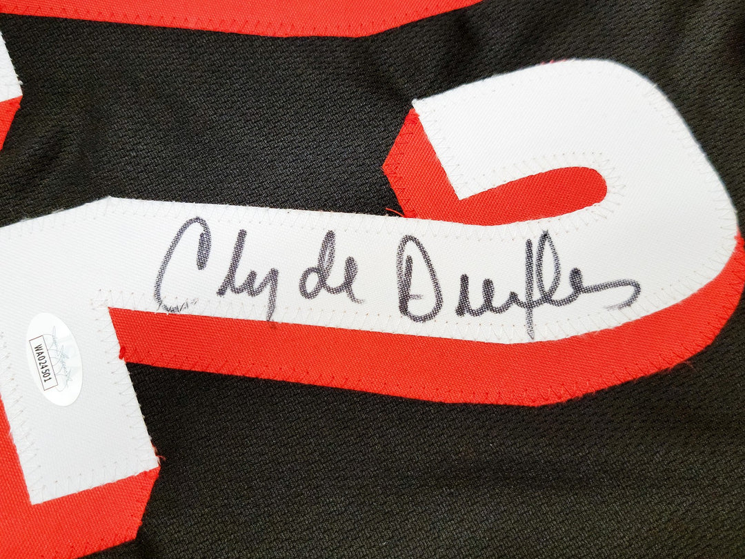 Portland Trailblazers Clyde Drexler Signed Black Jersey The Glide JSA