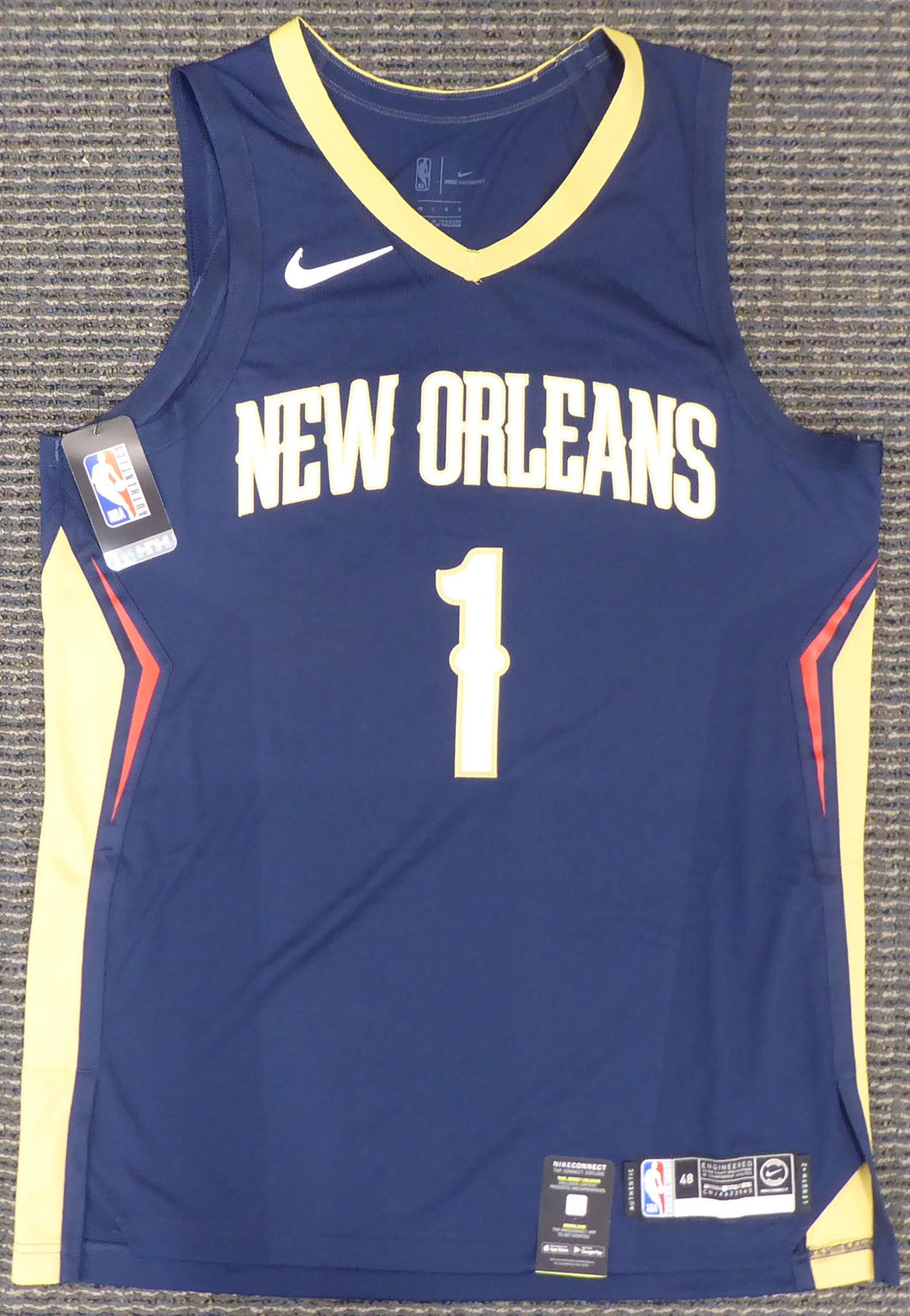 New Orleans Pelicans Zion Williamson Signed Blue Nike Jersey Size 48 Fanatics