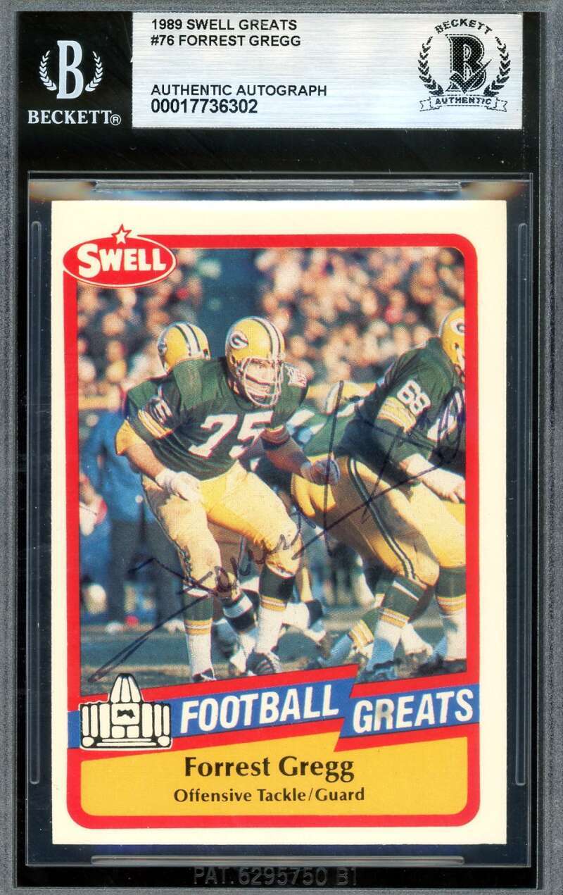 Forrest Gregg Beckett BAS Signed 1989 Swell Greats Autograph