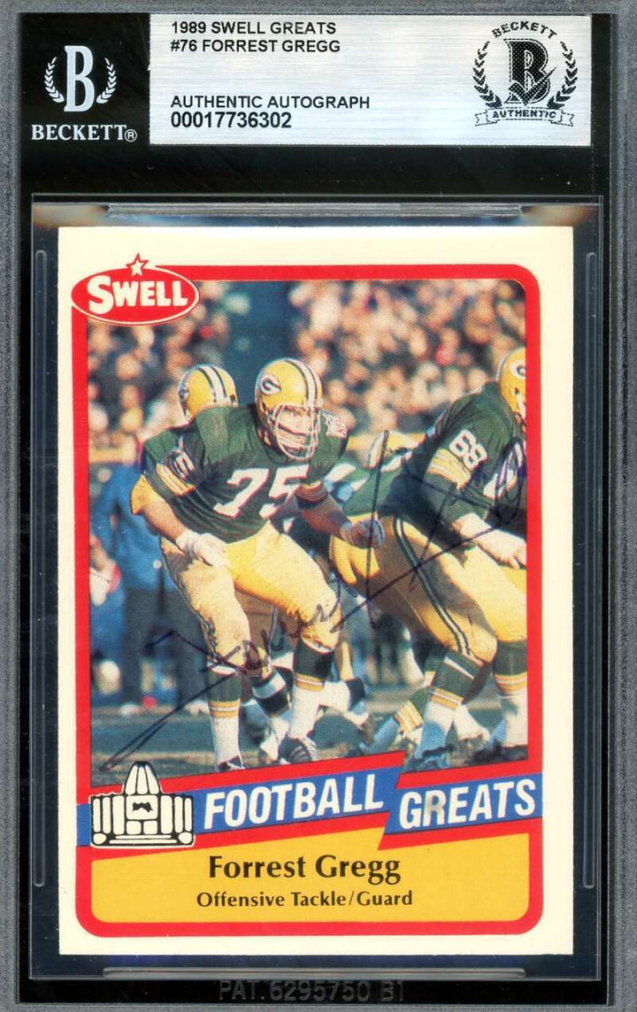 Forrest Gregg Beckett BAS Signed 1989 Swell Greats Autograph
