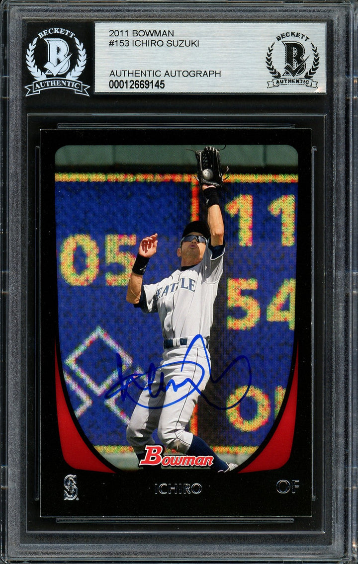 Ichiro Suzuki Autographed Signed 2011 Bowman Card 153 Seattle Mariners Beckett