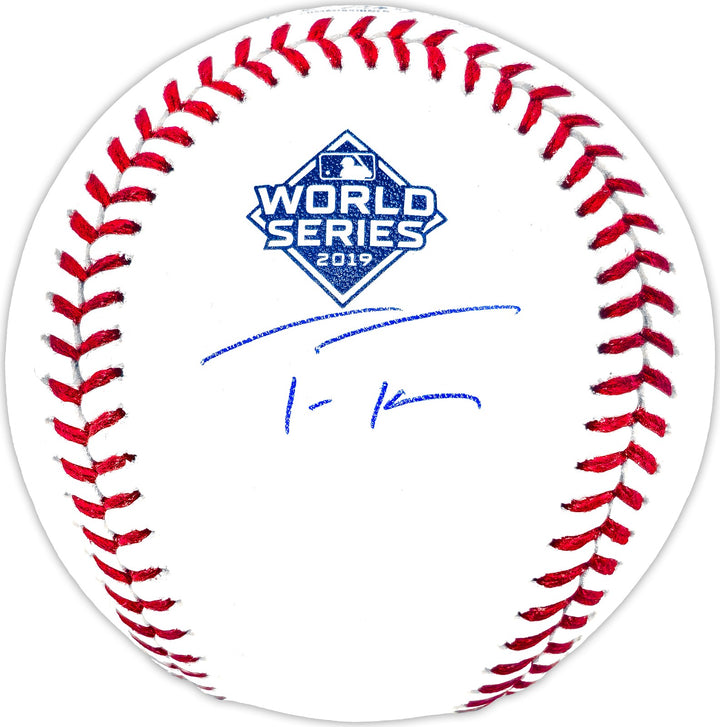 Trea Turner Signed Official 2019 WS Logo MLB Baseball Nationals Beckett Witness