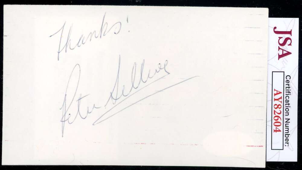 Peter Sellers JSA Coa Signed 3x5 Index Card Autograph
