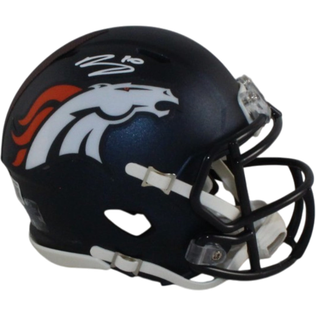 Bo Nix Autographed/Signed Denver Broncos Mini Helmet Beckett Witness 56417