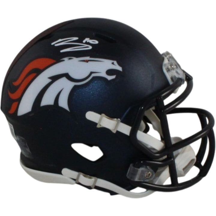 Bo Nix Autographed/Signed Denver Broncos Mini Helmet Beckett Witness 56417