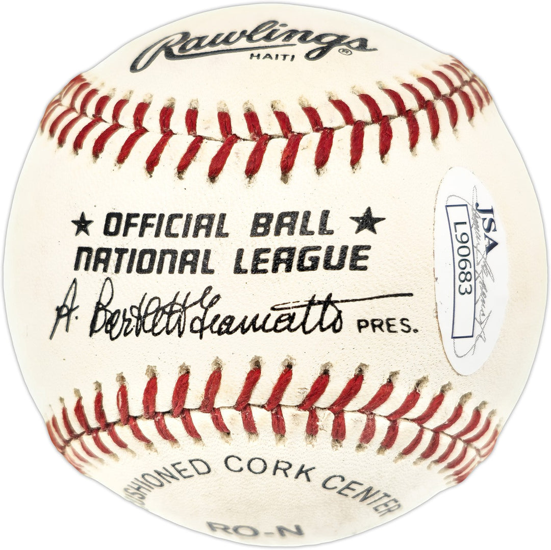 Connie Ryan Signed NL Baseball Boston Braves "6-6 4/16/53" JSA #L90683